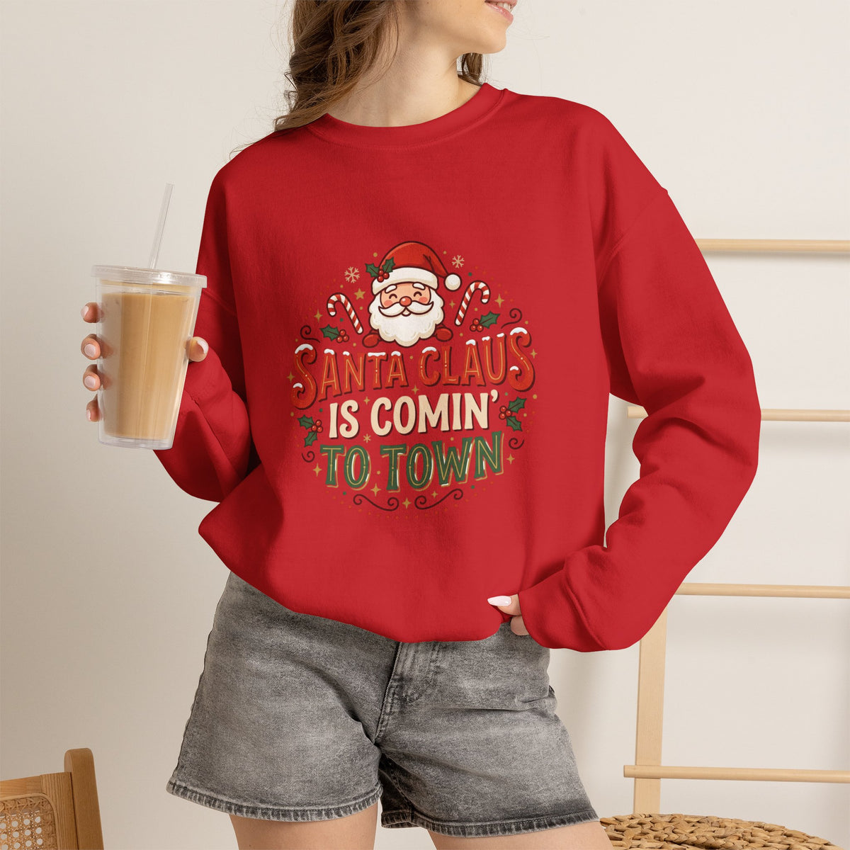 Santa Claus Is Comin' To Town Crewneck Sweatshirt