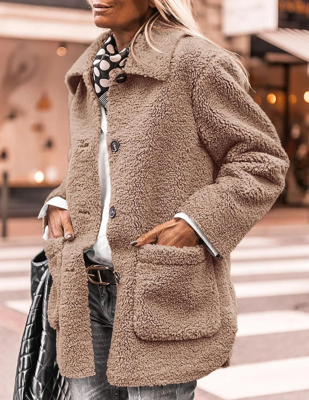 Fuzzy Fleece Sherpa Coat