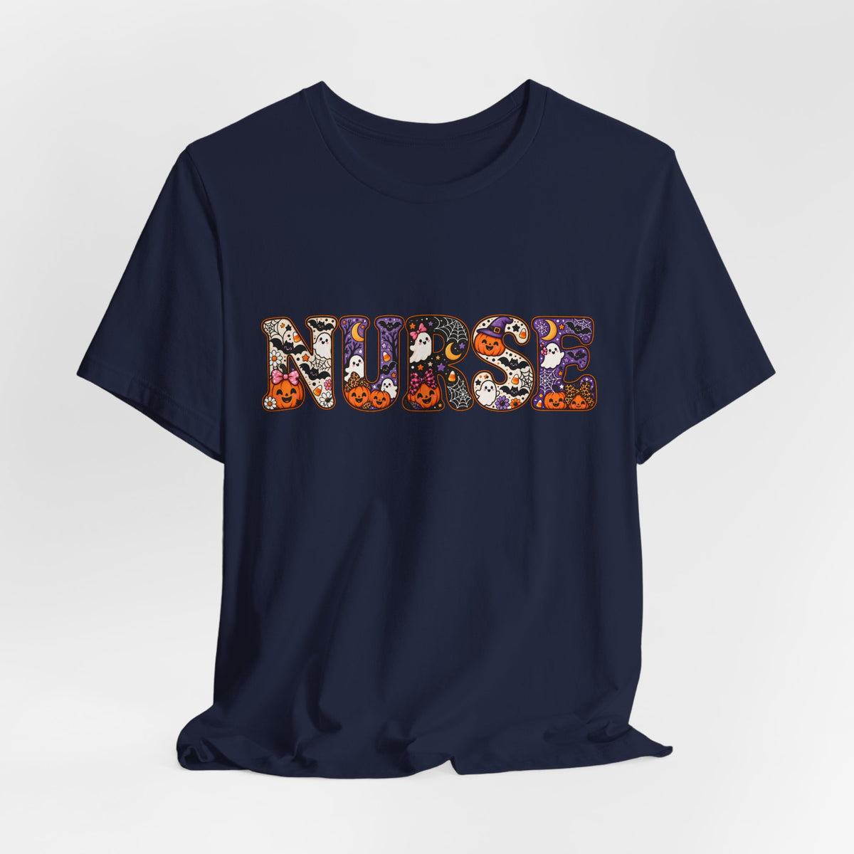 Nurse Halloween Floral Candy Pattern T-Shirt