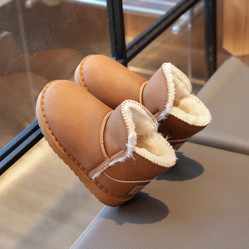 Kids Snow Thermal Boots for Boys Girls Thick Plush Children Ankle Boots Warm 2025 Autumn Winter Anti-skid Classic Fashion Boots