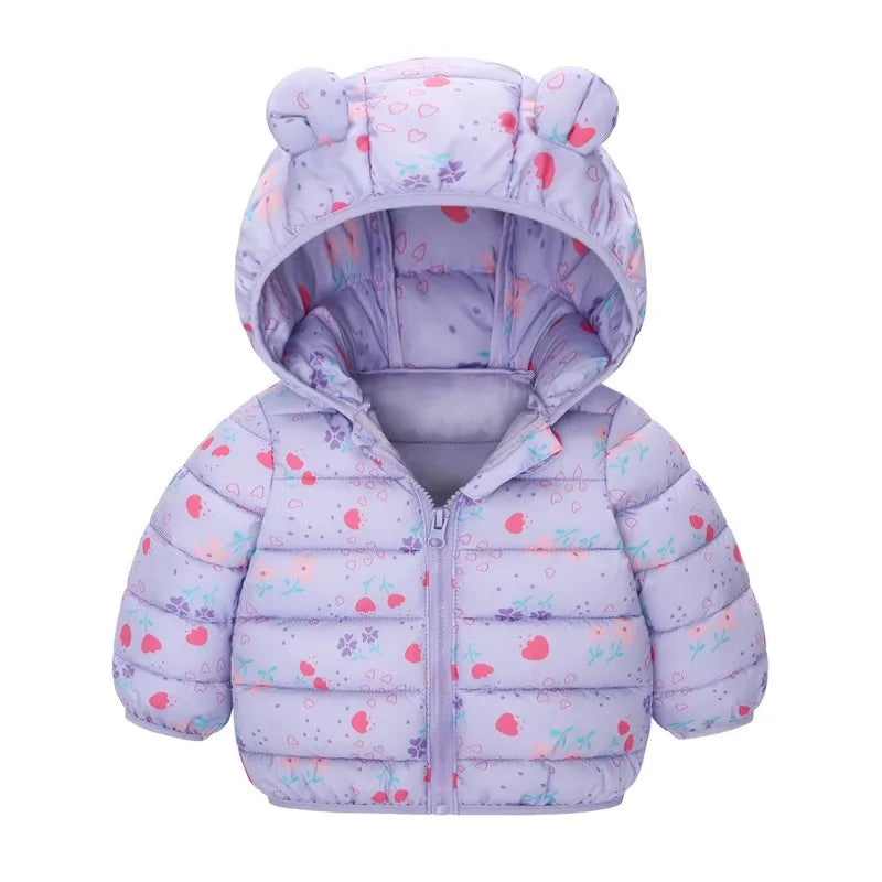 Dinosaur Coats Kids Girls Boys Hooded Lightweight Jacket Autumn Winter Warm Baby Cartoon Christmas Outerwear For 0-5 Years