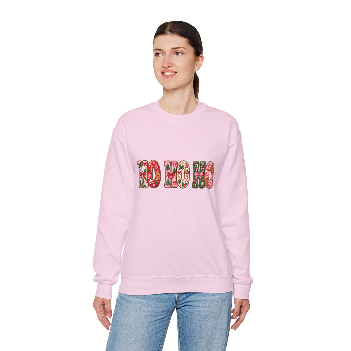 Sweatshirt — Floral "HO HO HO" Christmas Crewneck