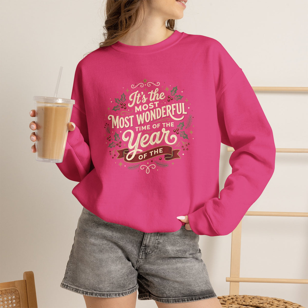 Crewneck Sweatshirt — Christmas 'Most Wonderful Year' Holiday Sweatshirt
