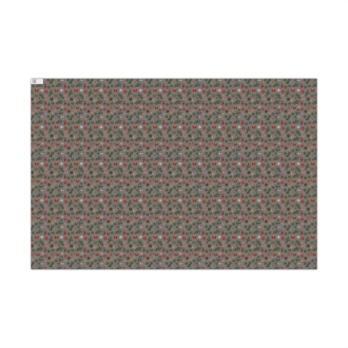 Holiday Floral Gift Wrap Paper — Festive Green & Red Pattern for Christmas Presents