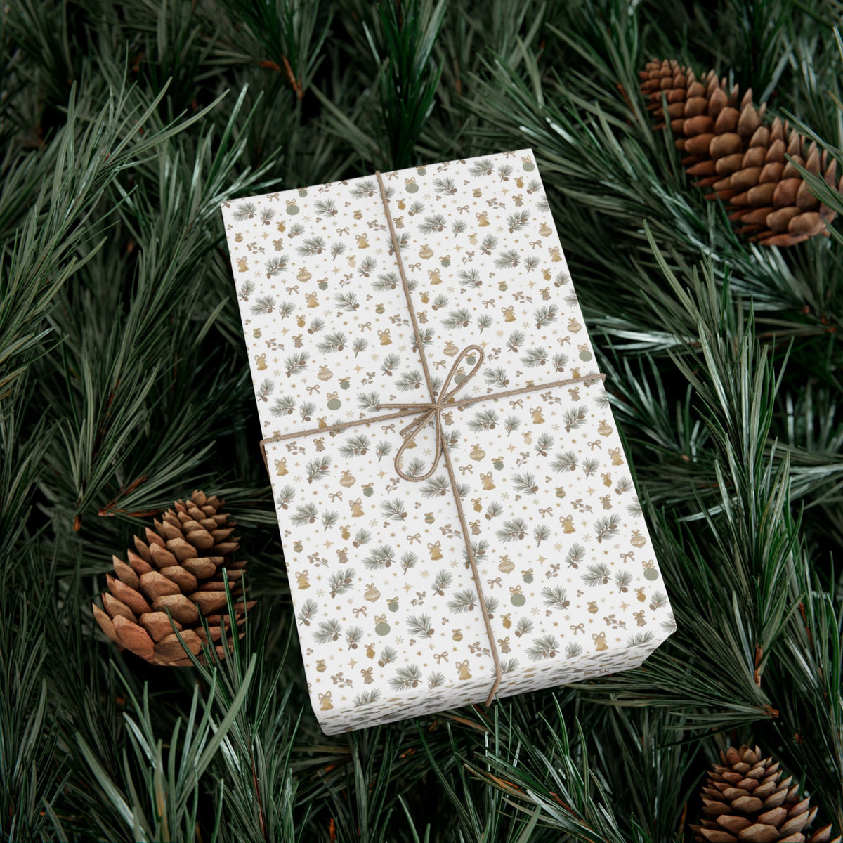 Neutral Floral Gift Wrap Paper – Minimal Beige Floral Pattern for Weddings, Showers & Everyday Gifting