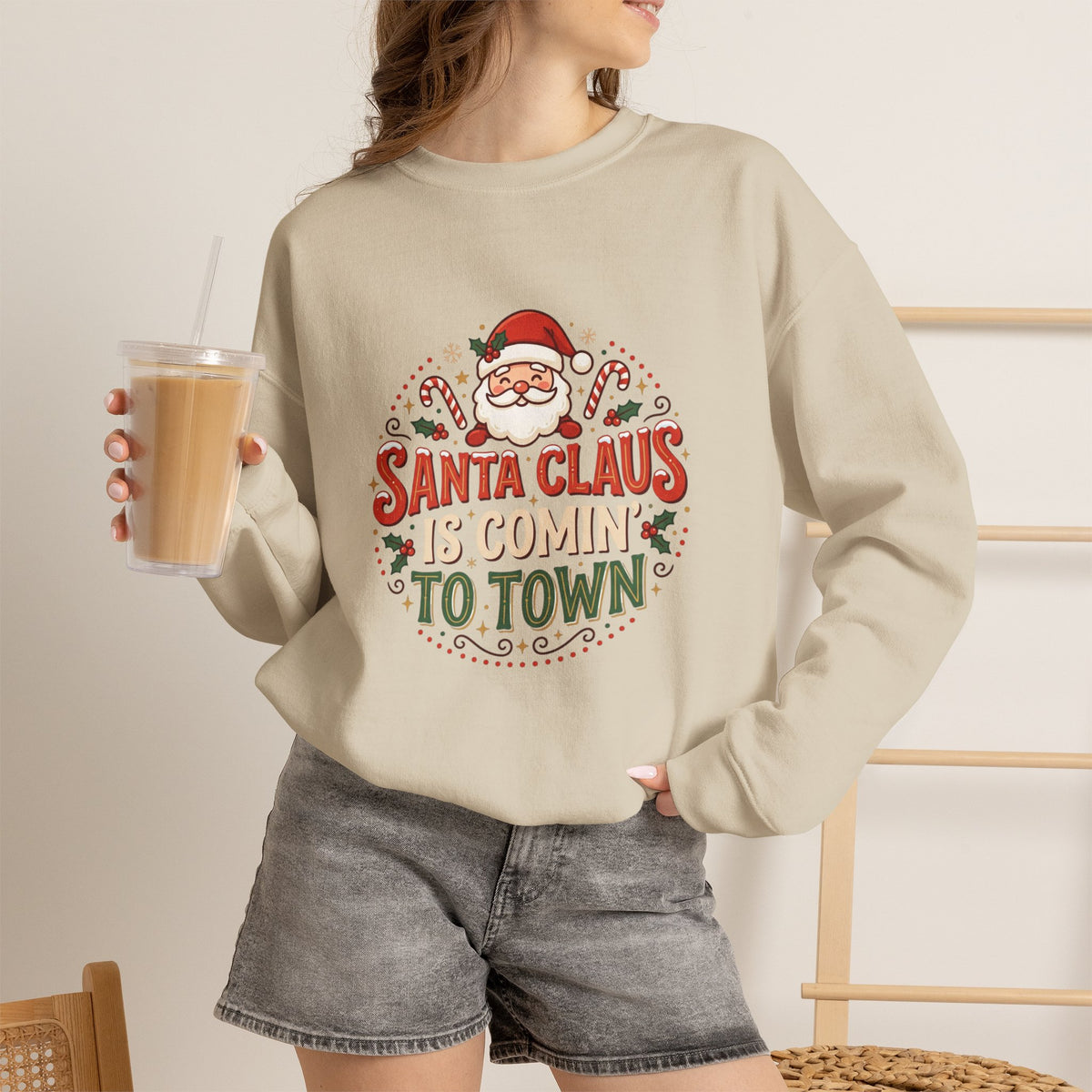 Santa Claus Is Comin' To Town Crewneck Sweatshirt