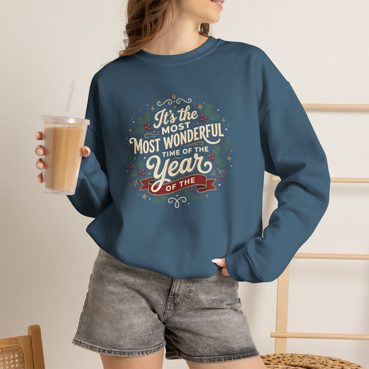 Crewneck Sweatshirt — Christmas 'Most Wonderful Year' Holiday Sweatshirt
