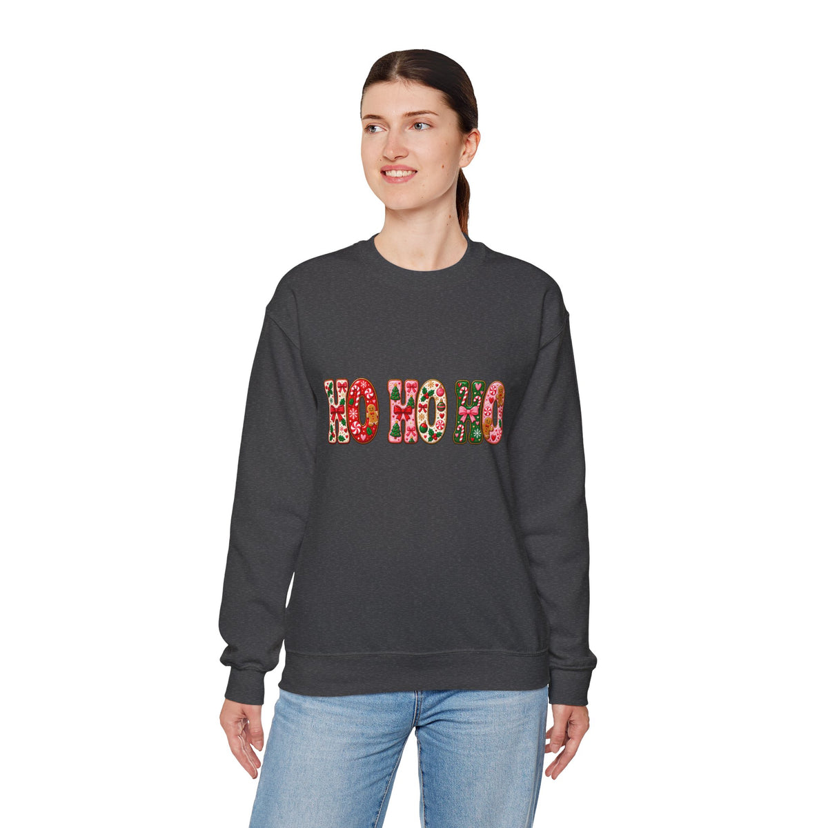 Sweatshirt — Floral "HO HO HO" Christmas Crewneck