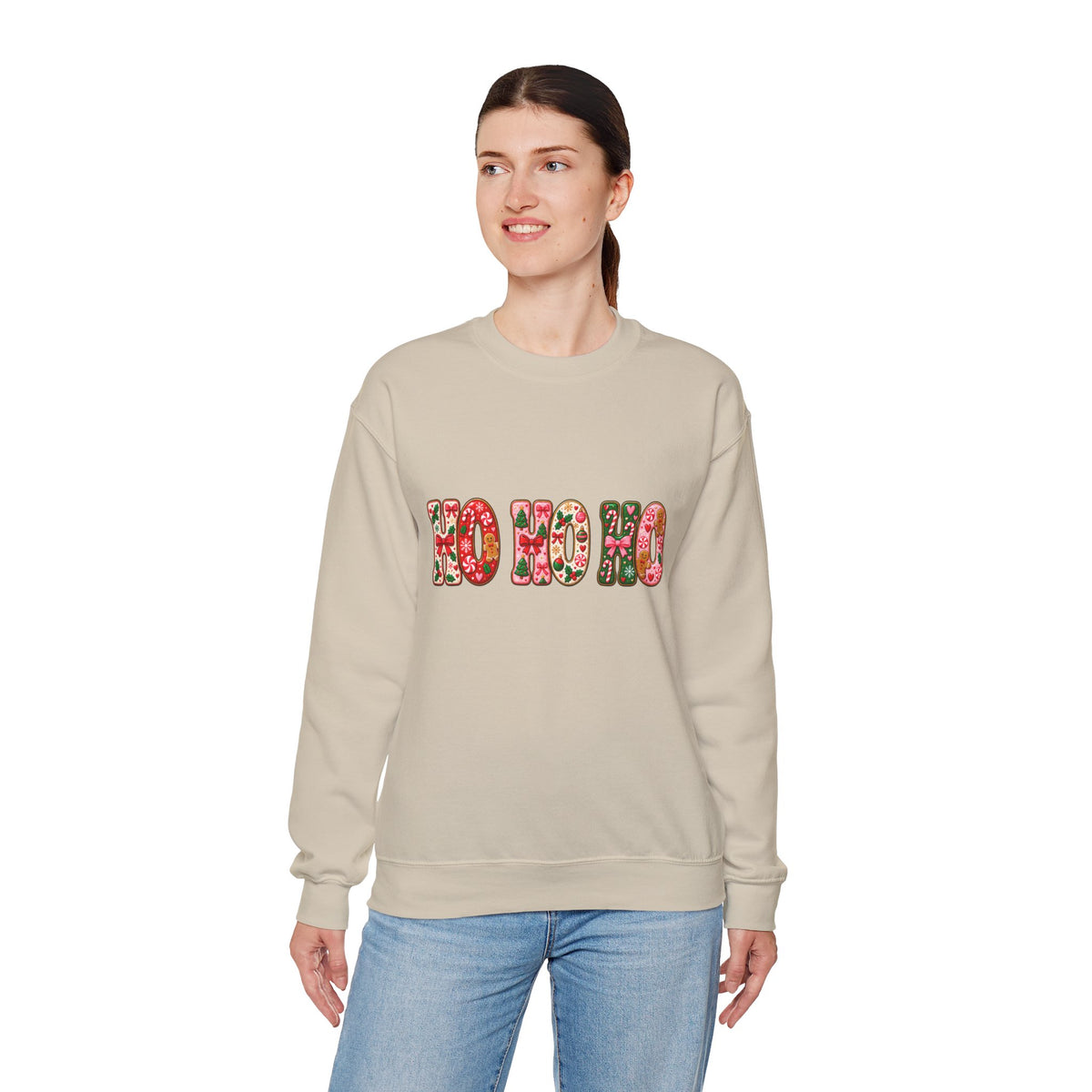 Sweatshirt — Floral "HO HO HO" Christmas Crewneck