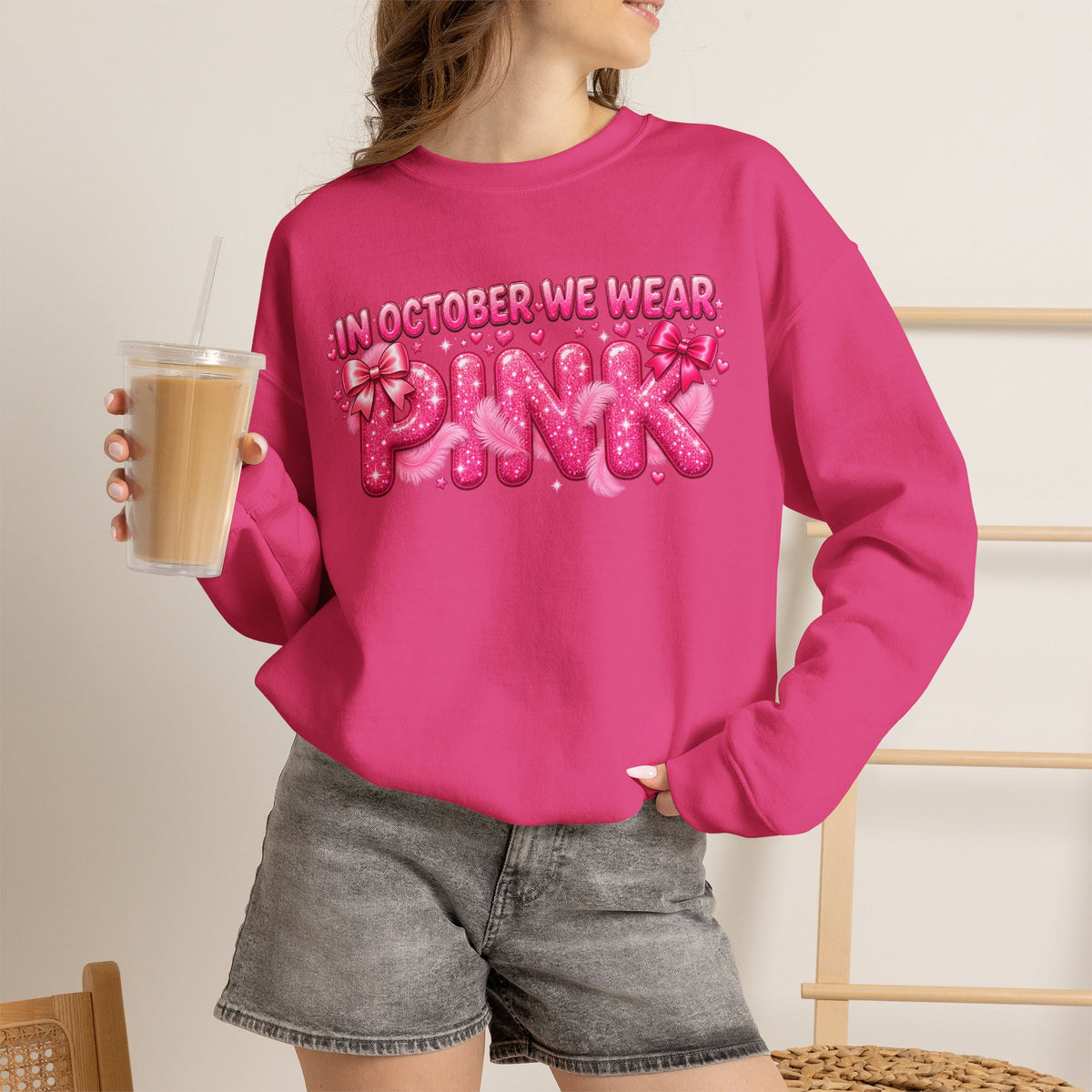 "In October We Wear Pink" Crewneck