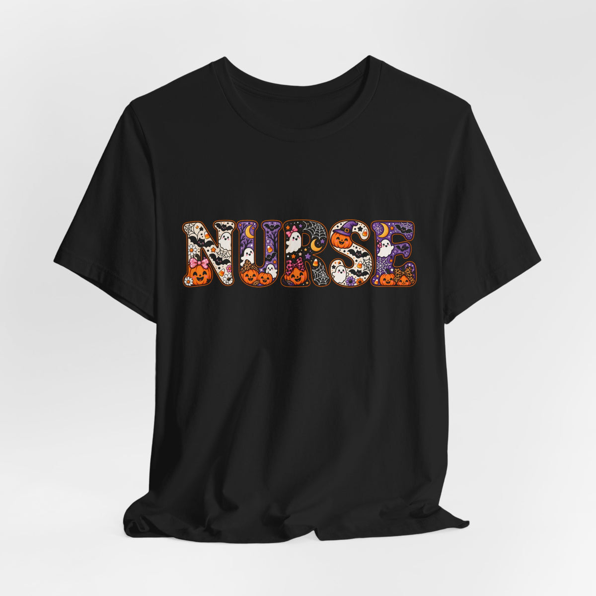 Nurse Halloween Floral Candy Pattern T-Shirt