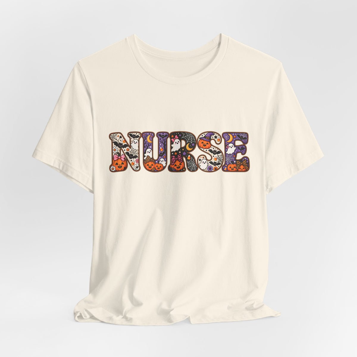 Nurse Halloween Floral Candy Pattern T-Shirt