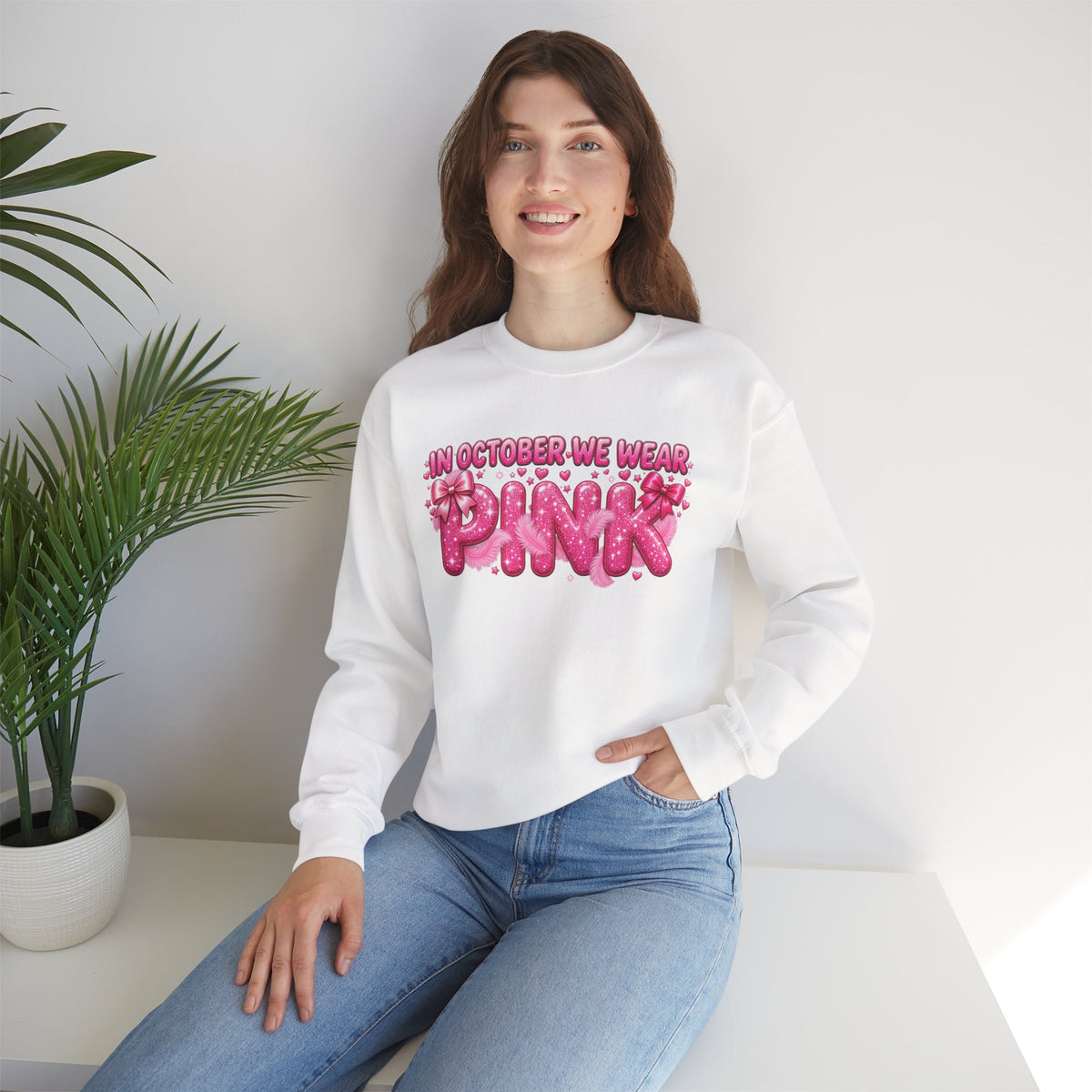 "In October We Wear Pink" Crewneck