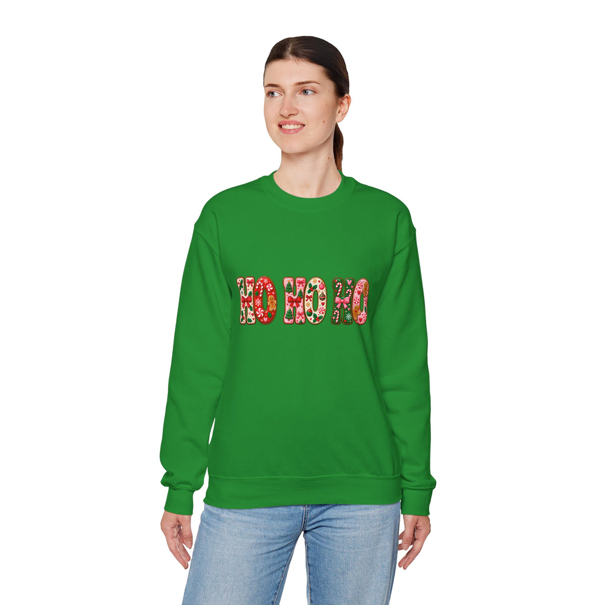 Sweatshirt — Floral "HO HO HO" Christmas Crewneck