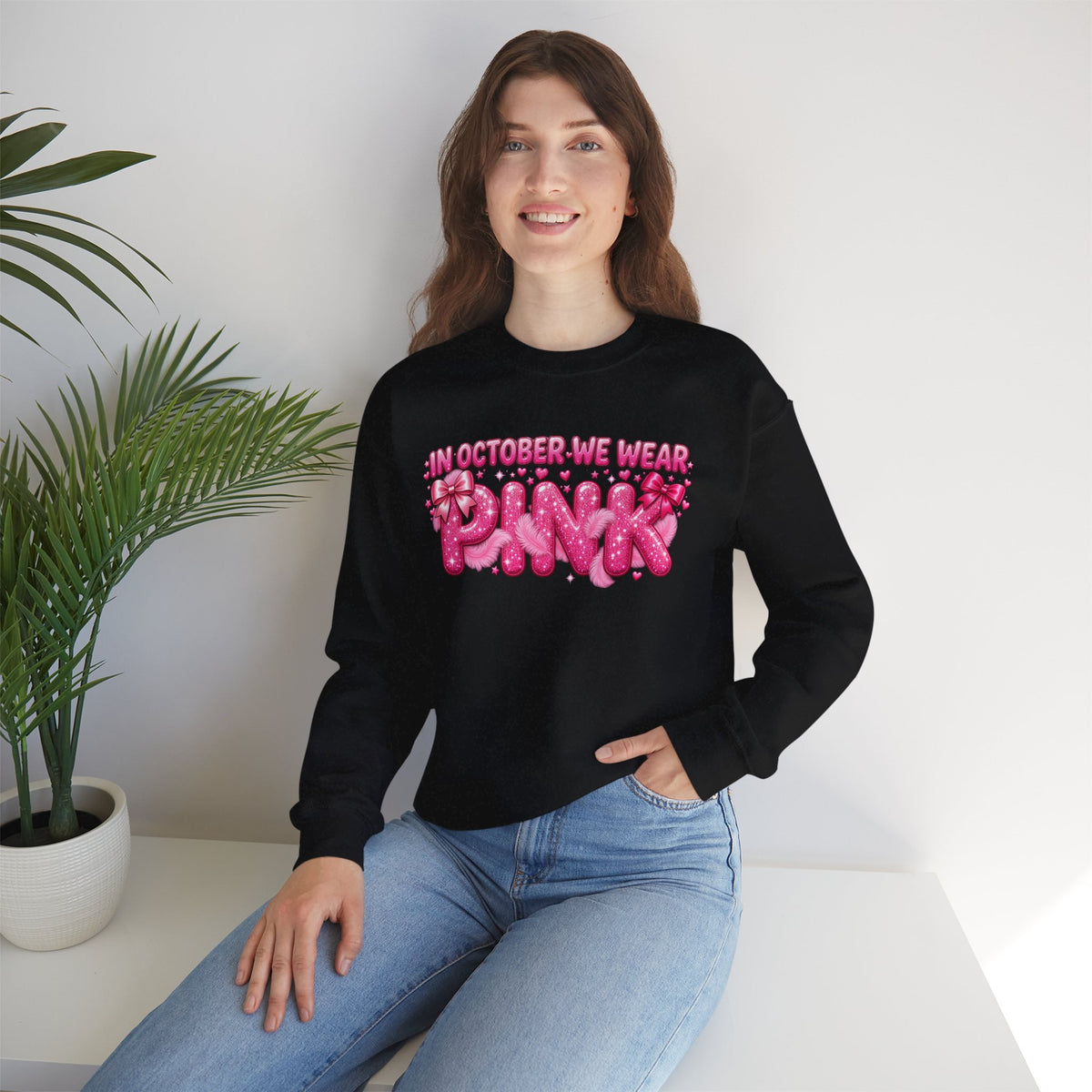 "In October We Wear Pink" Crewneck