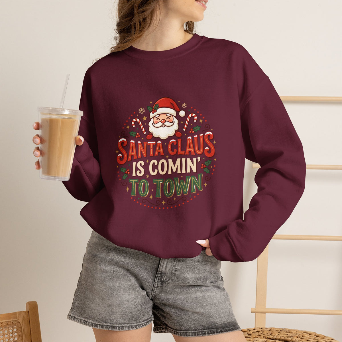Santa Claus Is Comin' To Town Crewneck Sweatshirt