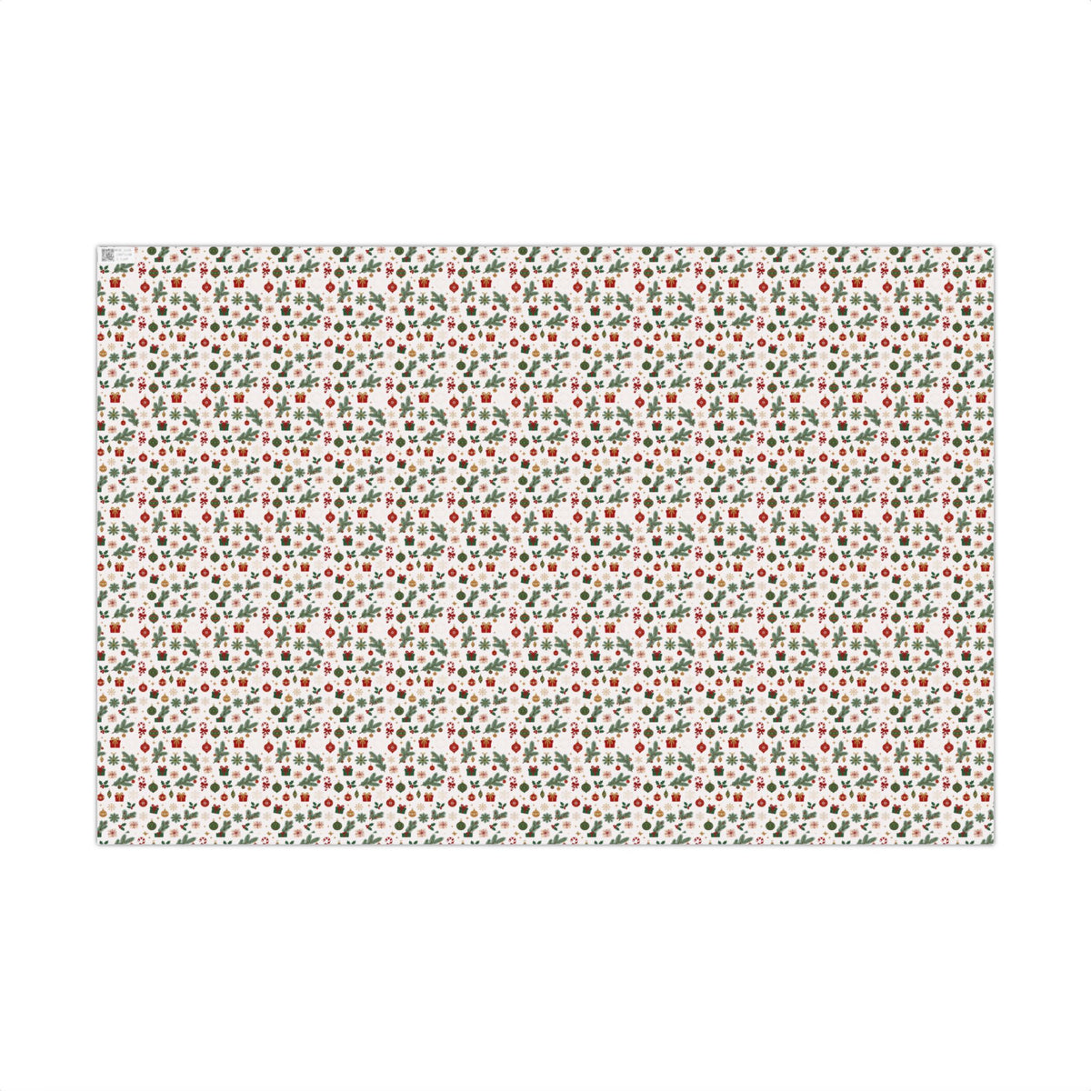 Holiday Floral Gift Wrap Paper — Festive Green & Red Pattern for Christmas Presents