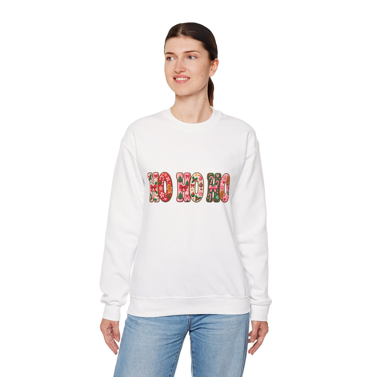 Sweatshirt — Floral "HO HO HO" Christmas Crewneck