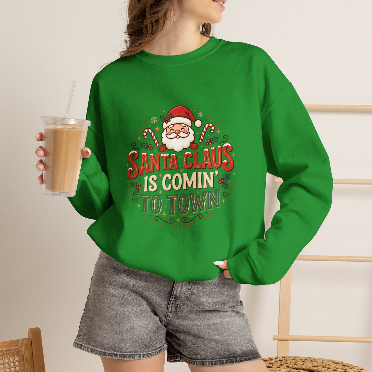 Santa Claus Is Comin' To Town Crewneck Sweatshirt