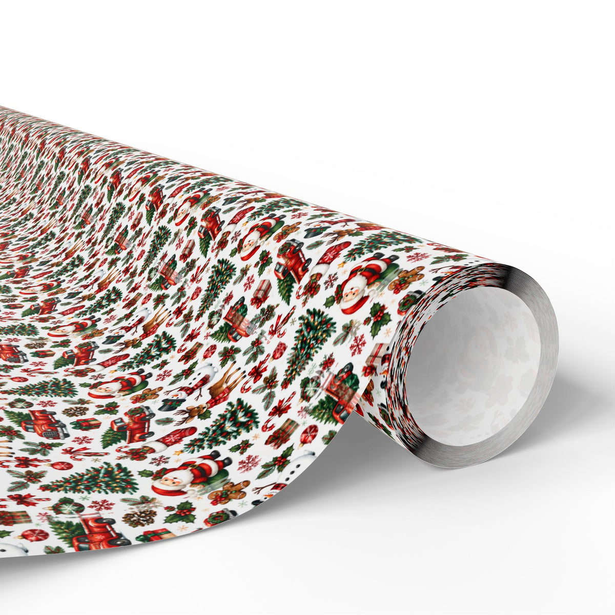Wrapping Paper  Red & Green Truck Pattern