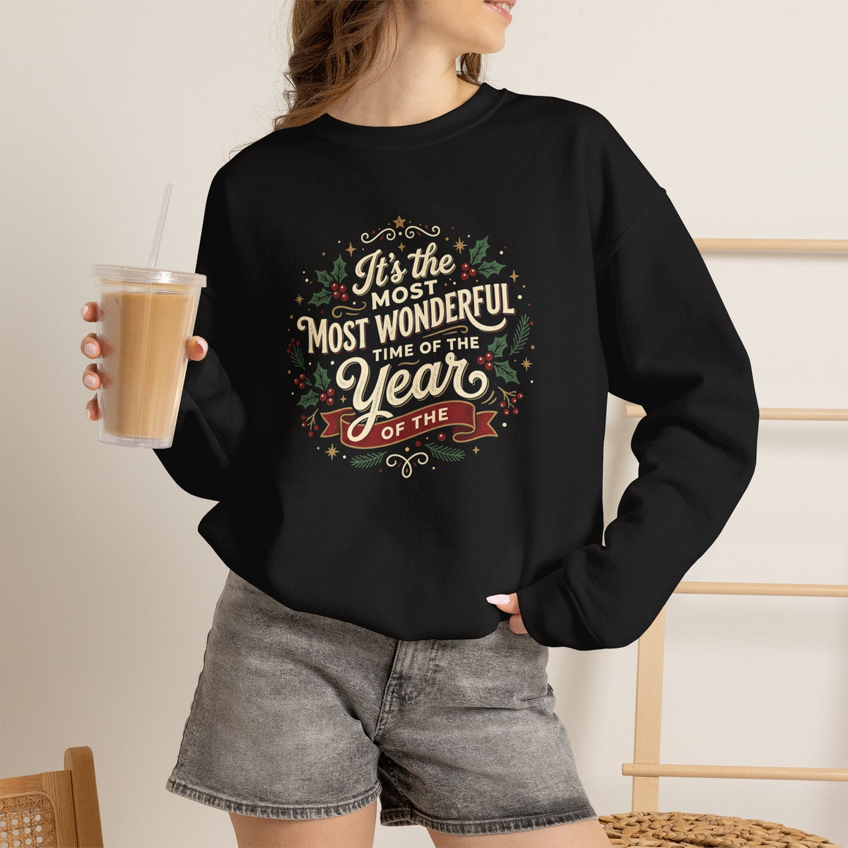 Crewneck Sweatshirt — Christmas 'Most Wonderful Year' Holiday Sweatshirt
