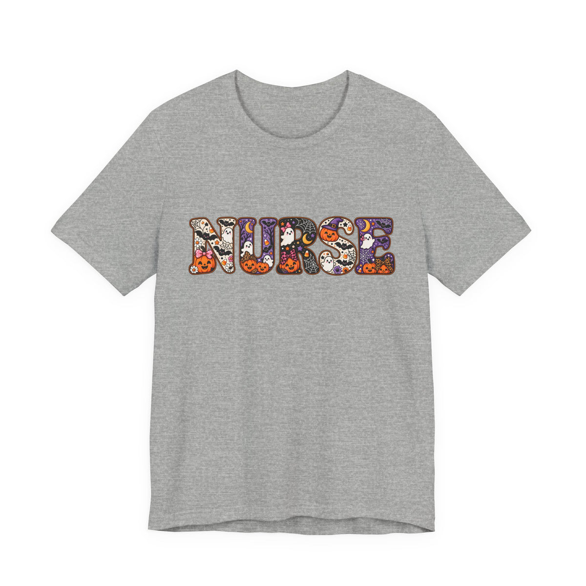 Nurse Halloween Floral Candy Pattern T-Shirt