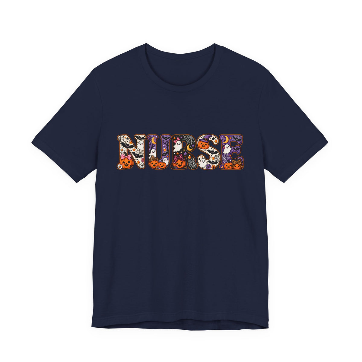 Nurse Halloween Floral Candy Pattern T-Shirt