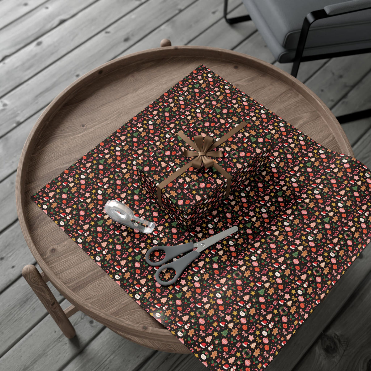 Christmas Cookies Pattern Gift Wrap Paper — Festive Holiday Wrapping Sheets