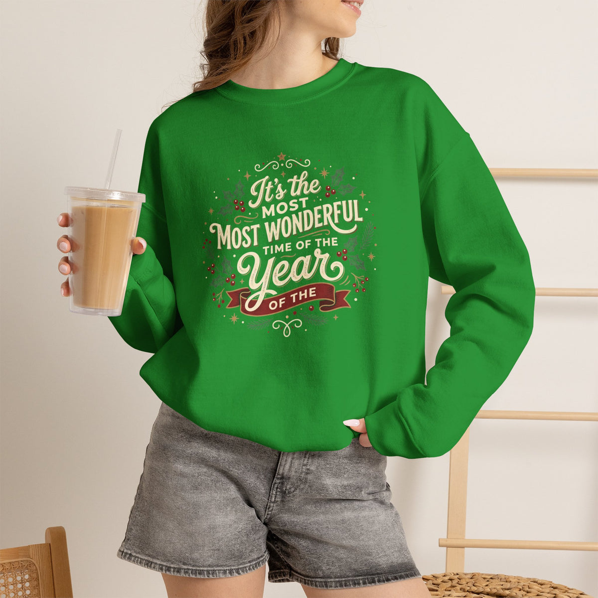 Crewneck Sweatshirt — Christmas 'Most Wonderful Year' Holiday Sweatshirt