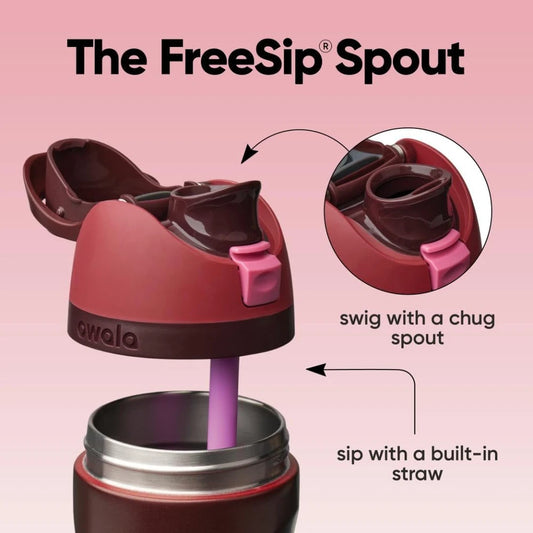 Owala FreeSip Red Black Cherry Water Bottle