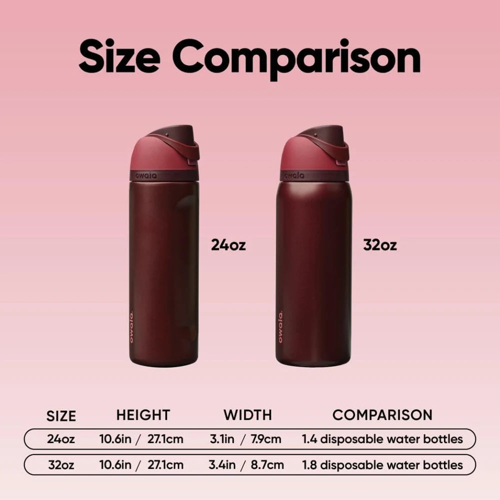 Owala FreeSip Red Black Cherry Water Bottle