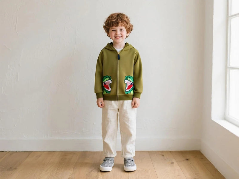 Toddler Boy Dinosaur Zip Hoodie