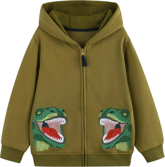 Toddler Boy Dinosaur Zip Hoodie
