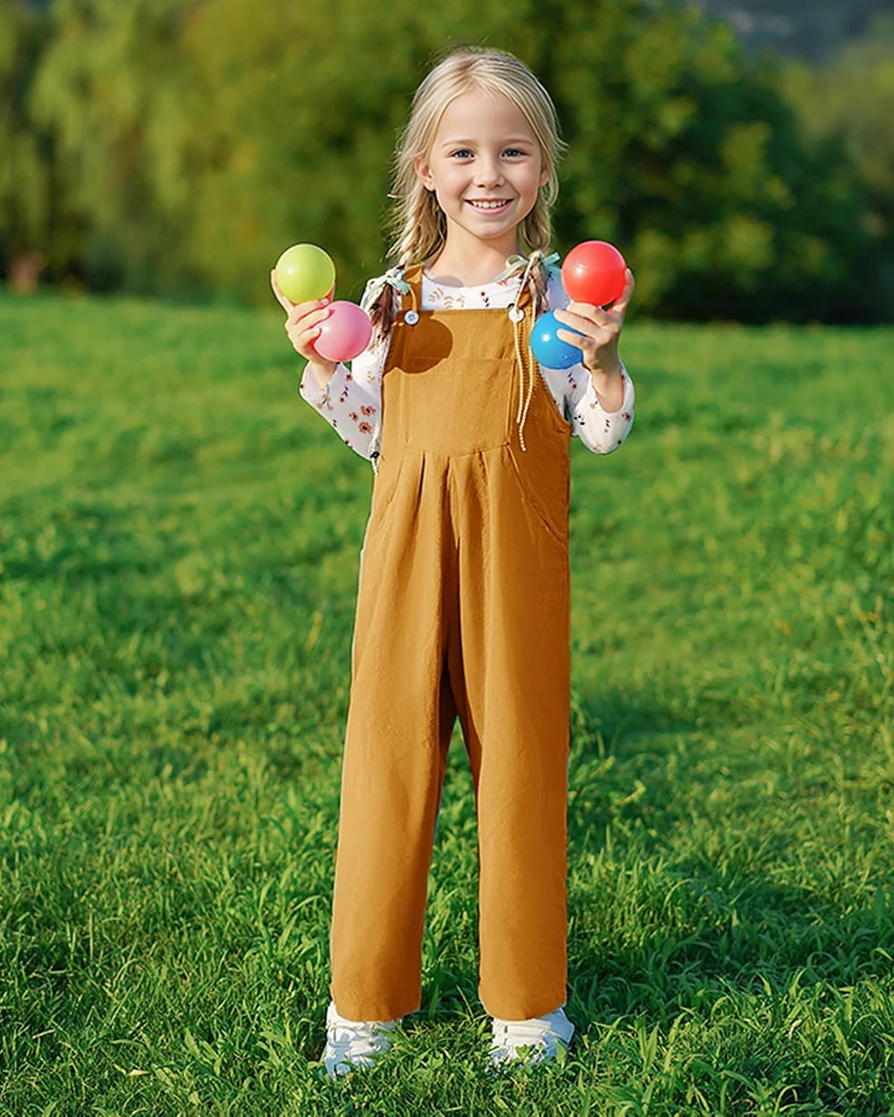 Zoerea Toddler Girl Fall Overalls Set