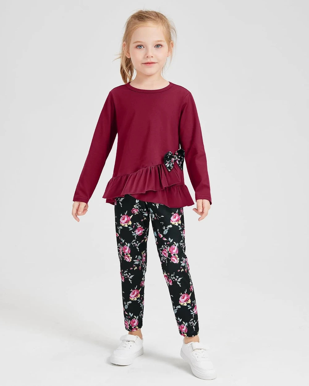 Toddler Girl Floral Fall Outfit