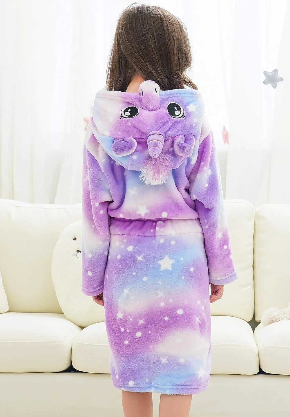 Girls Unicorn Hooded Robe Set