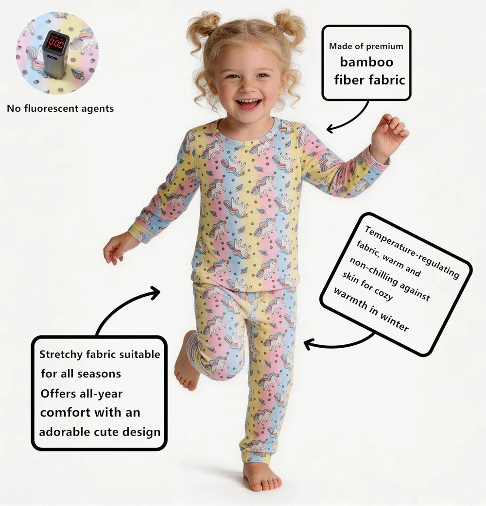 Bamboo Unicorn Girls Pajama Set