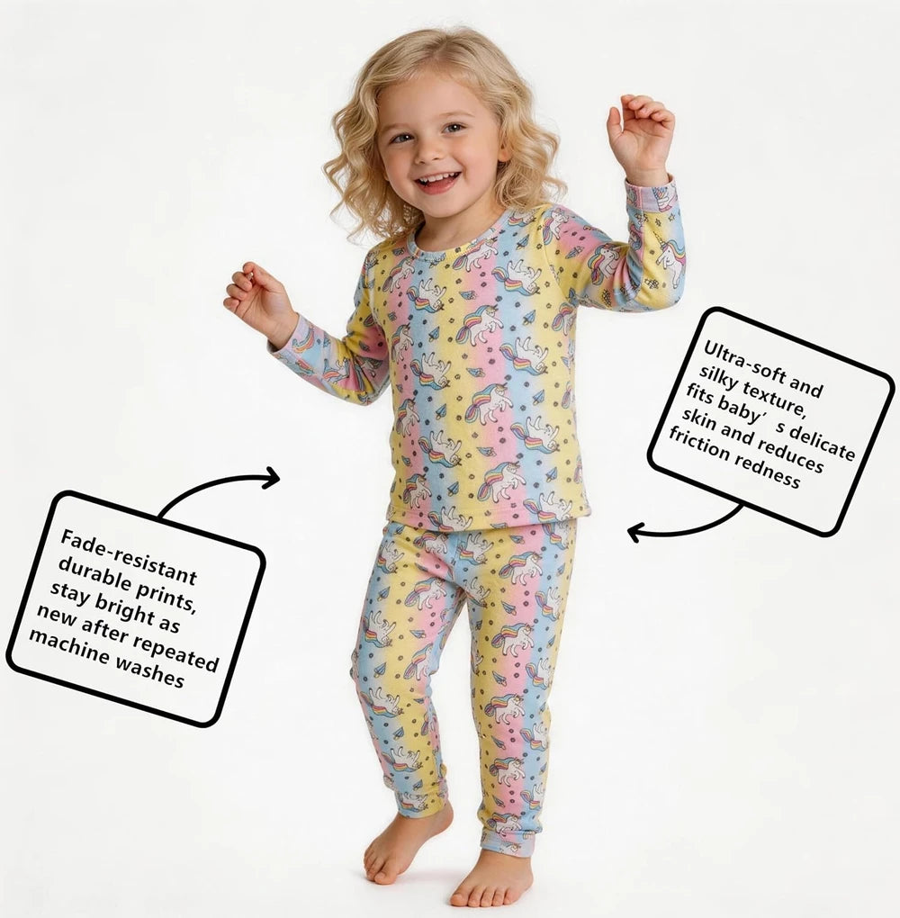 Bamboo Unicorn Girls Pajama Set