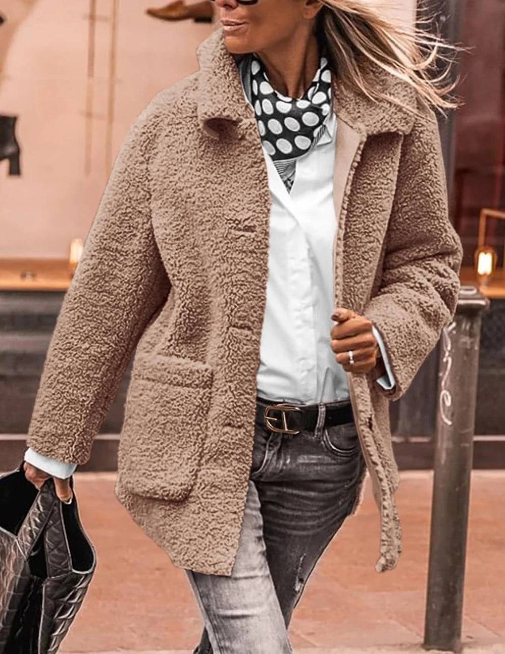 Fuzzy Fleece Sherpa Coat