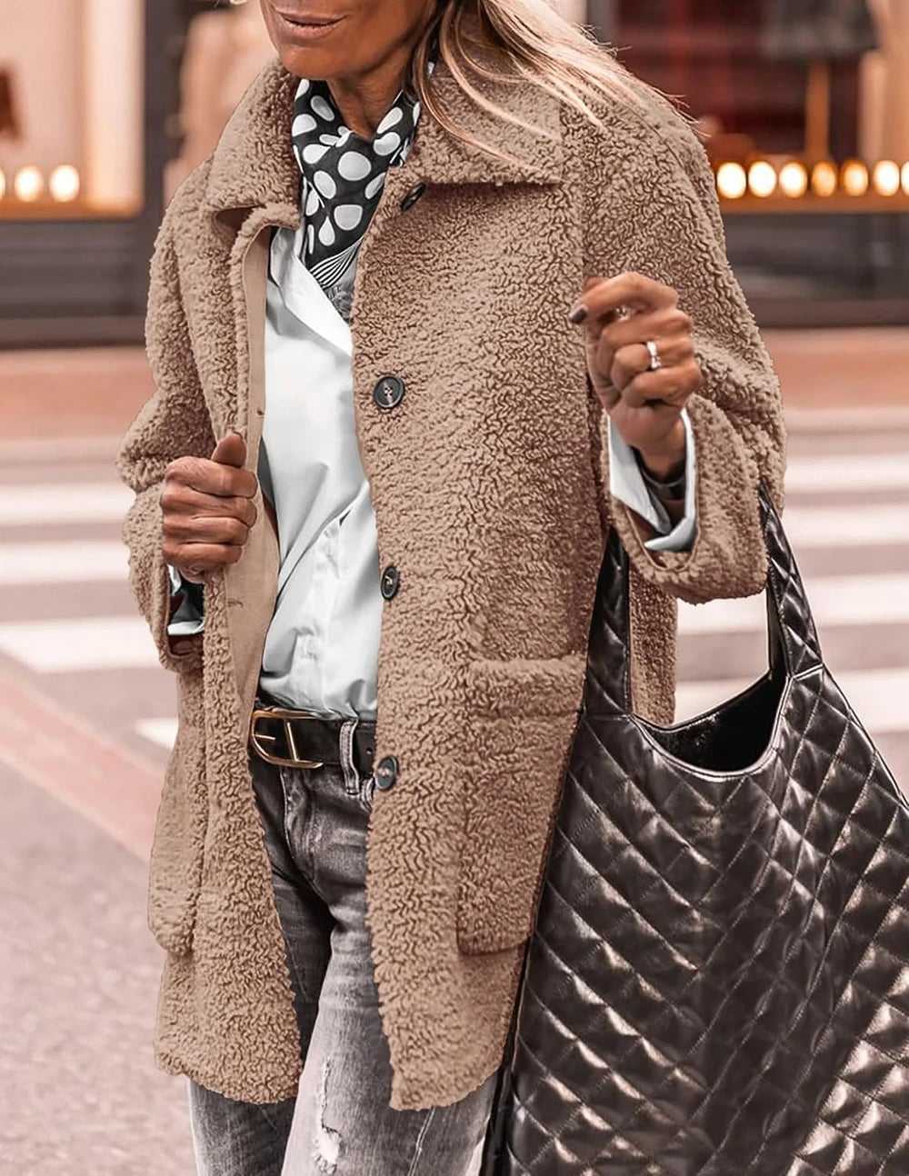 Fuzzy Fleece Sherpa Coat