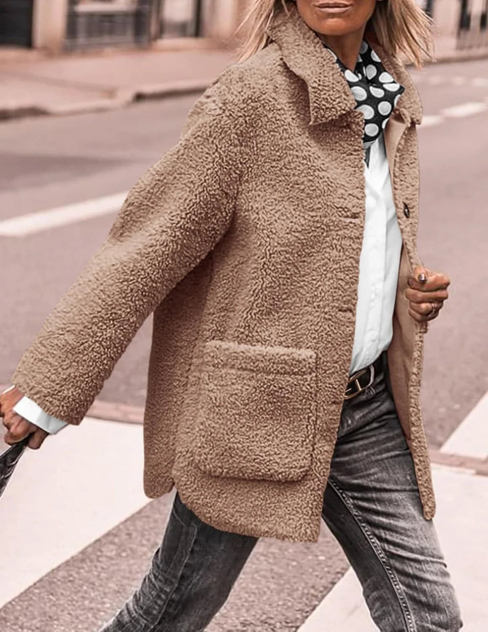 Fuzzy Fleece Sherpa Coat
