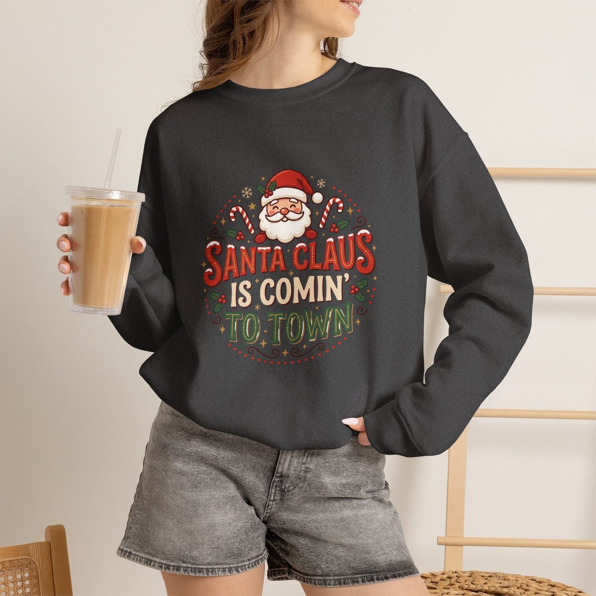 Santa Claus Is Comin' To Town Crewneck Sweatshirt