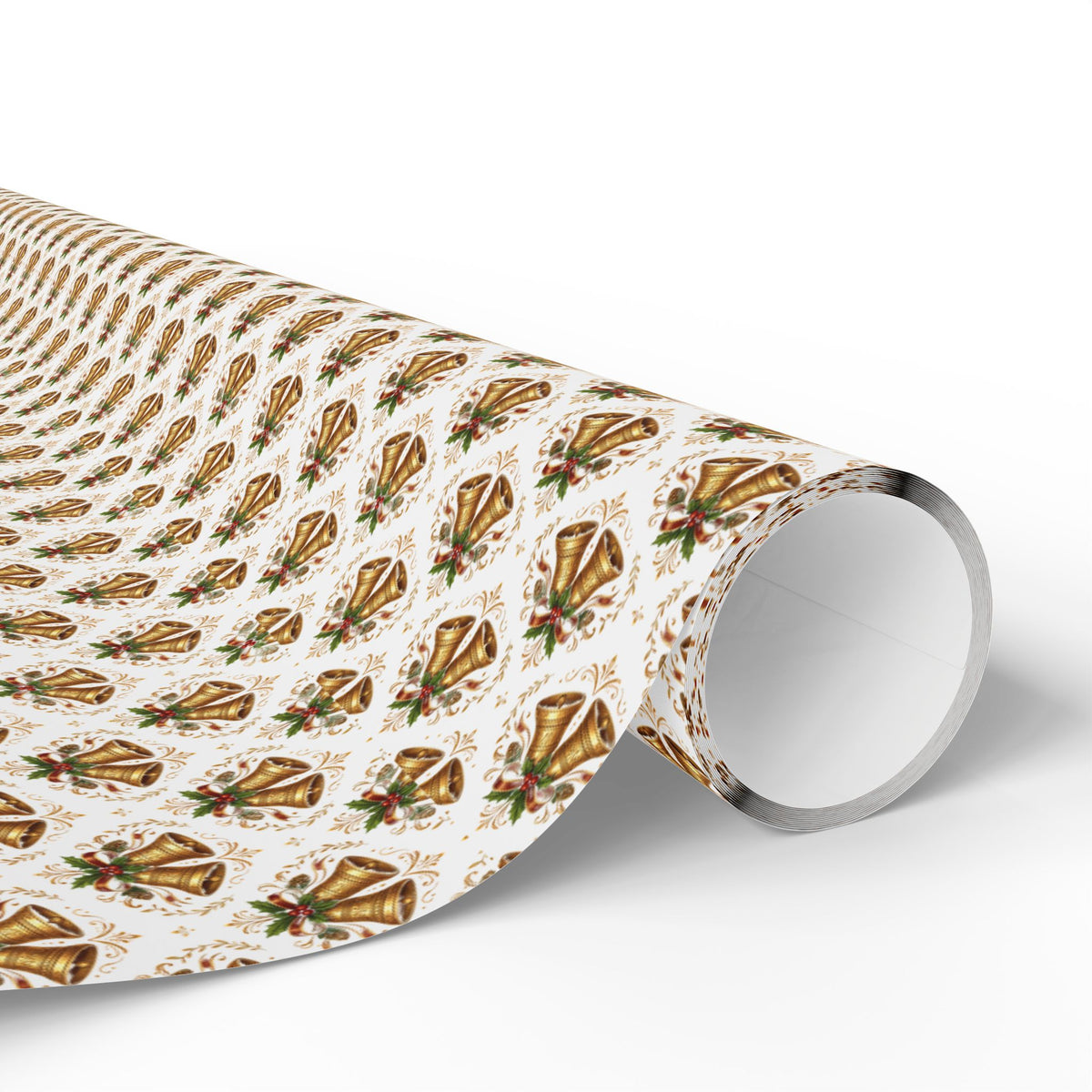 Gold Bells Holiday Gift Wrap