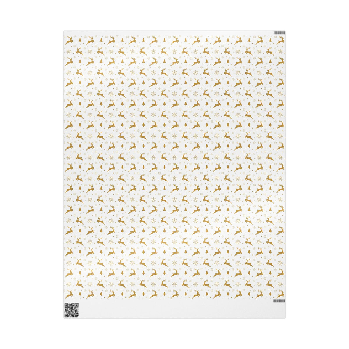 Gold Reindeer & Snowflakes Wrapping Paper