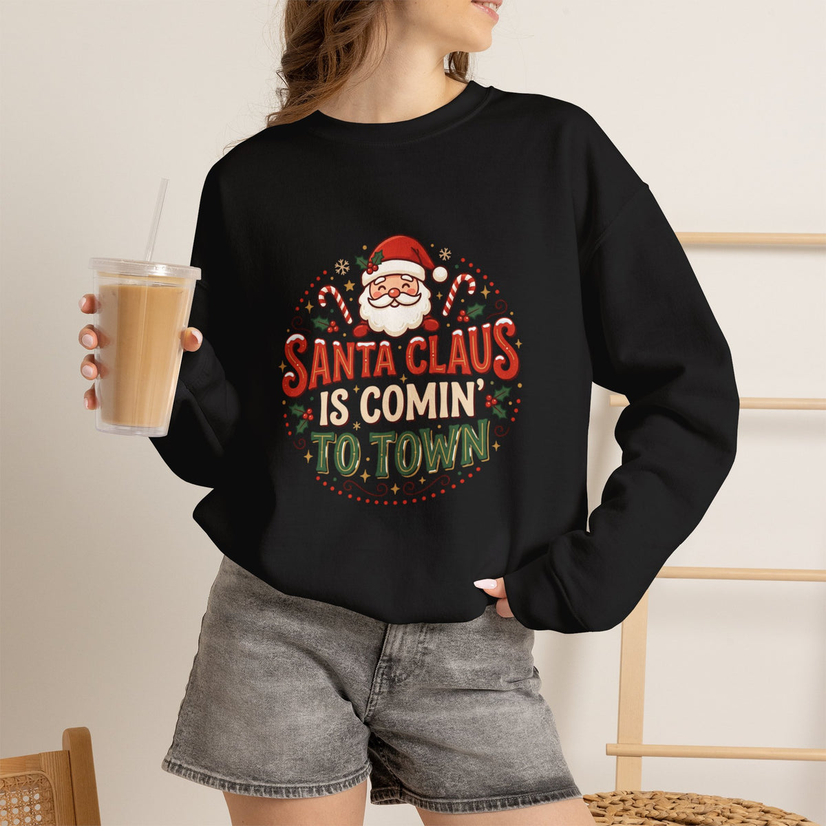 Santa Claus Is Comin' To Town Crewneck Sweatshirt