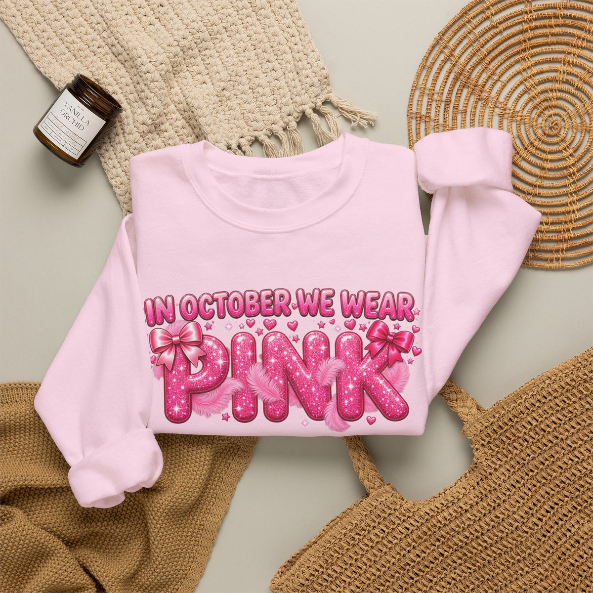 "In October We Wear Pink" Crewneck