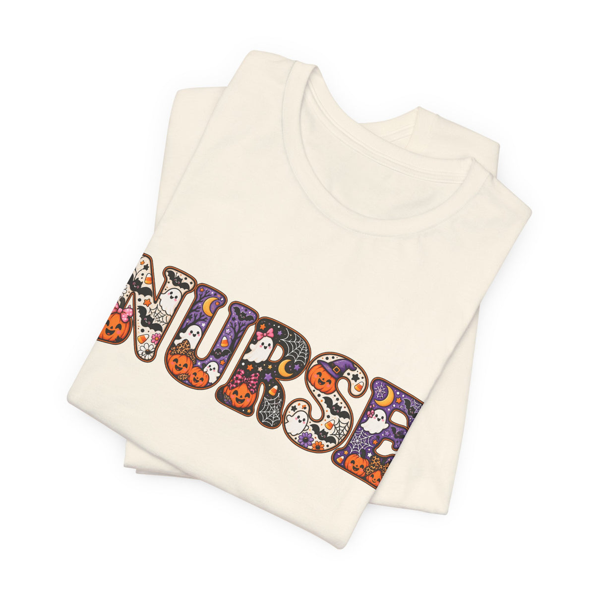 Nurse Halloween Floral Candy Pattern T-Shirt