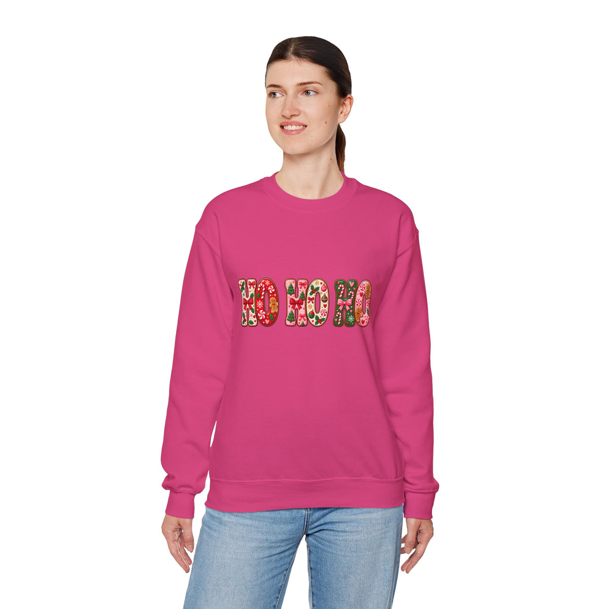 Sweatshirt — Floral "HO HO HO" Christmas Crewneck