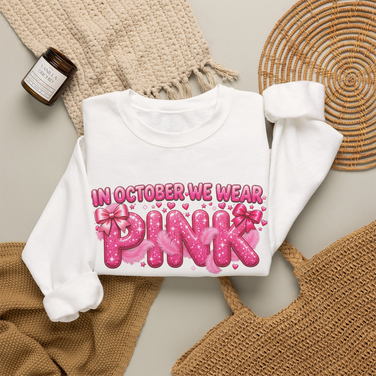 "In October We Wear Pink" Crewneck