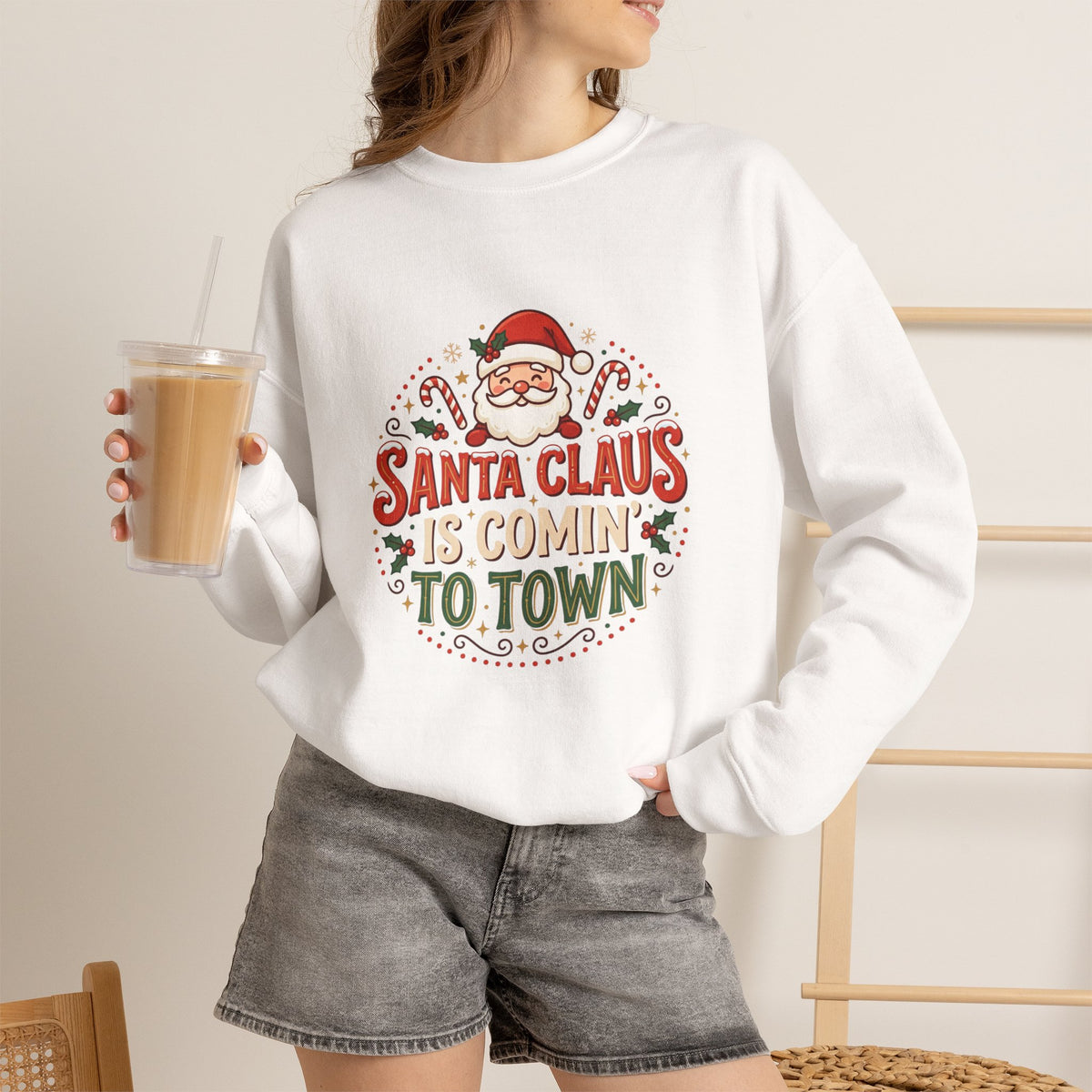 Santa Claus Is Comin' To Town Crewneck Sweatshirt